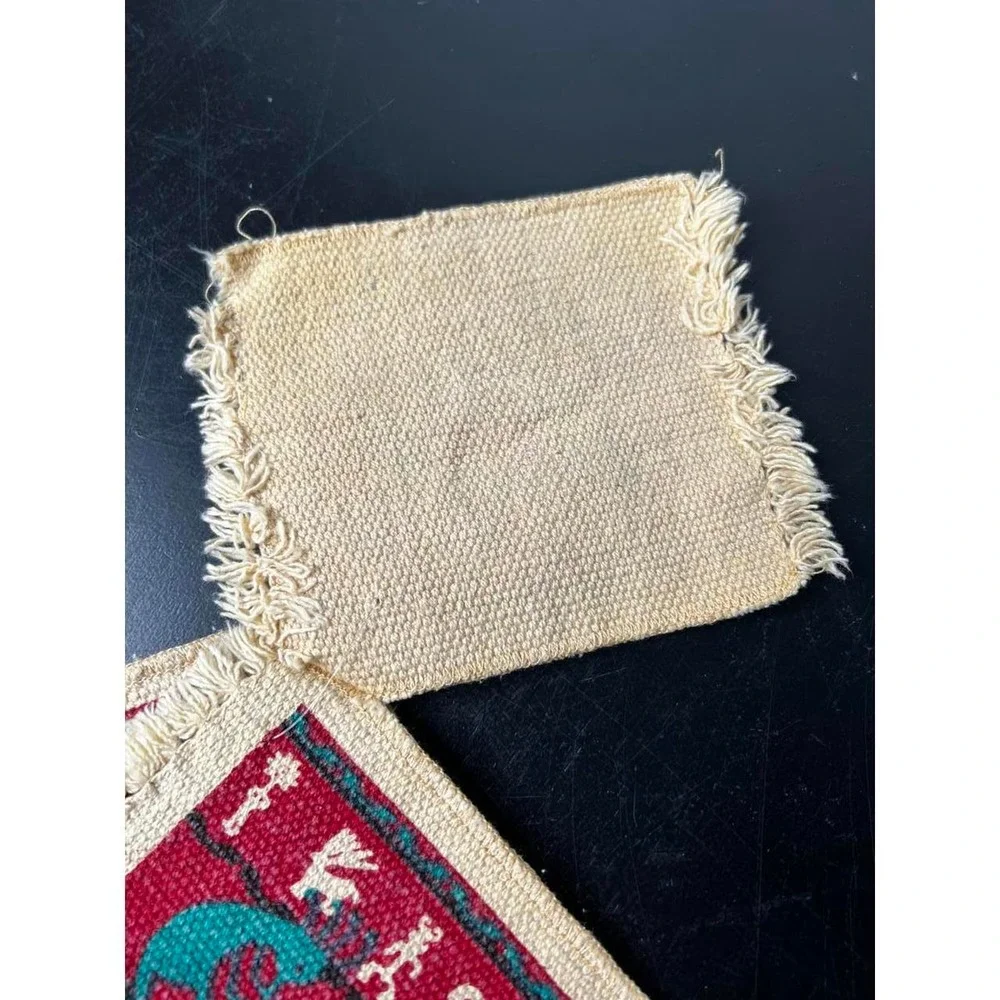 Vintage Coasters Red Teal Southwestern Kokopelli Saddle Blanket Set of 3 4x4in